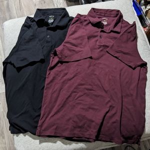Bundle x2 - EUC Apt. 9 men's polo shirt premier flex, L, black and burgundy